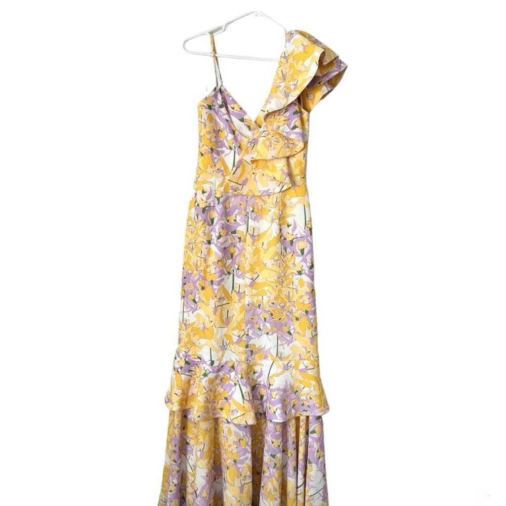 Asymmetrical Yellow Floral Dress